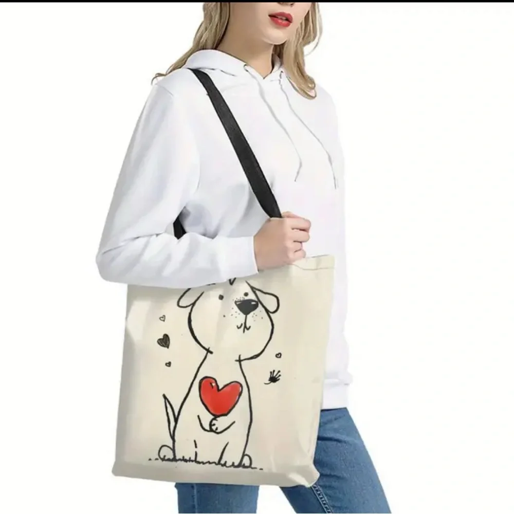Cute Dog Print Tote Bag